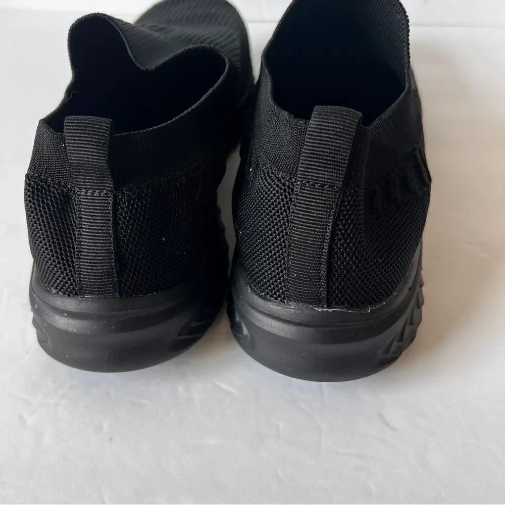 JIAFO Women’s Black‎ Mesh Knit Breathable Ultra Lightweight Slip On Sneakers